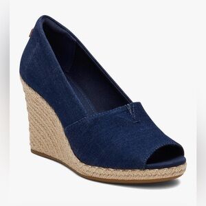 NEW Denim TOMS Michelle Wedge Sandal Espadrilles 7.5 $70